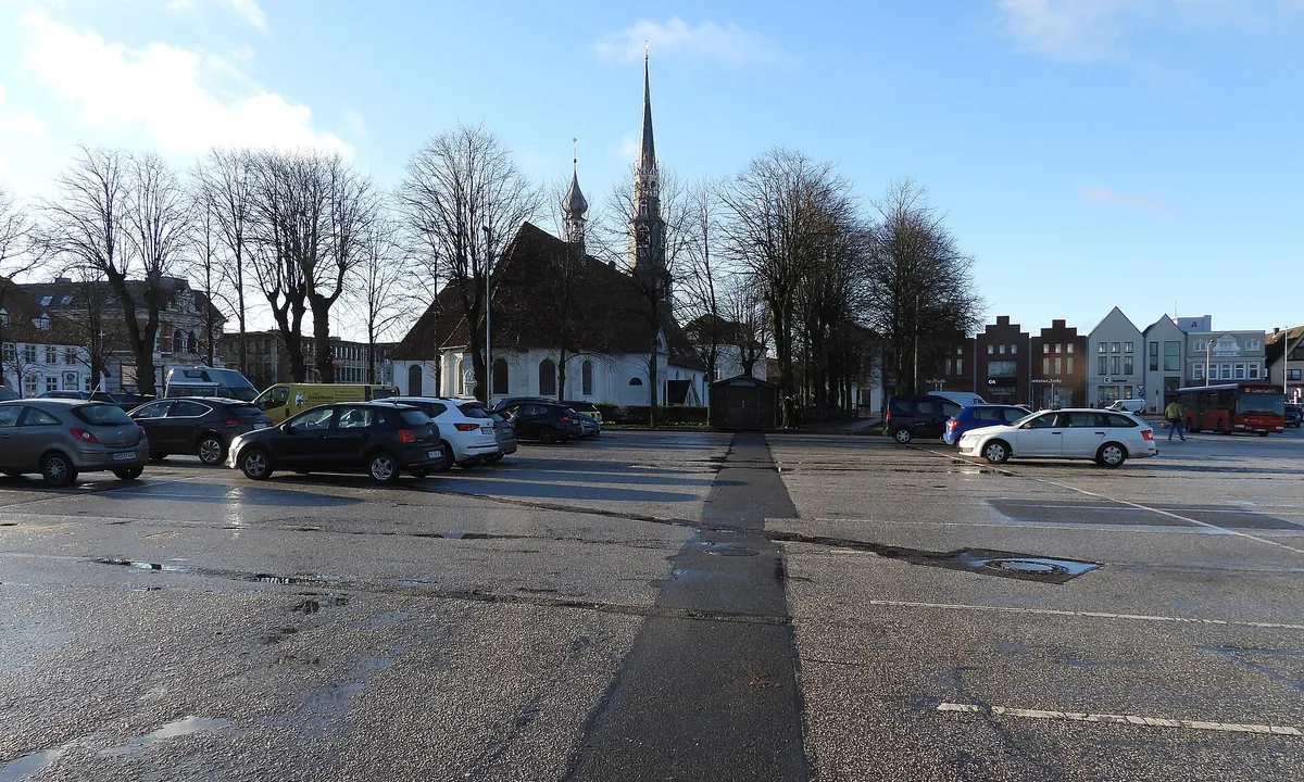 Der Marktplatz von Heide in Schleswig-Holstein